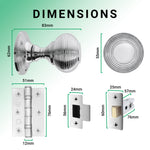 Beehive Polished Chrome Mortice Door Knob Kit - 76mm Latch - tradefit - 3