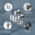 Beehive Polished Chrome Mortice Door Knob Kit - 76mm Latch - tradefit - 4