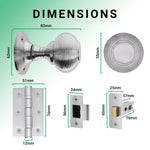 Beehive Satin Chrome Mortice Door Knob Kit - 76mm Latch - tradefit - 3