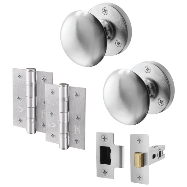 Victorian Satin Chrome Mortice Door Knob Kit - 76mm Latch - 76mm Hinges - tradefit - Featured Image