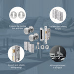 Victorian Ringed Satin Chrome Mortice Door Knob Kit - 80mm Sashlock - 76mm Hinges - tradefit - 4