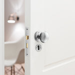 Victorian Satin Chrome Mortice Door Knob Kit - 80mm Sashlock - tradefit - 5