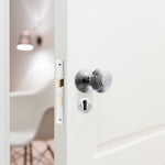 Beehive Polished Chrome Mortice Door Knob Kit - 80mm Sashlock - tradefit - 5