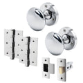 Victorian Polished Chrome Mortice Door Knob Kit - 76mm Latch