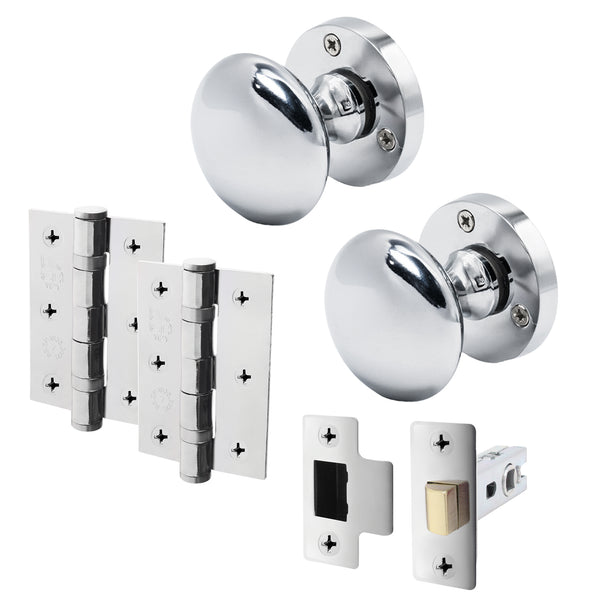 Victorian Polished Chrome Mortice Door Knob Kit - 76mm Latch - tradefit - Featured Image