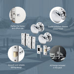 Victorian Polished Chrome Mortice Door Knob Kit - 76mm Latch - tradefit - 4
