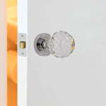 Glass and Polished Chrome Mortice Door Knob Kit - 76mm Latch - tradefit - 5