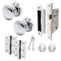 Victorian Polished Chrome Mortice Door Knob Kit - 80mm Sashlock