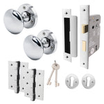 Victorian Polished Chrome Mortice Door Knob Kit - 80mm Sashlock - tradefit - 1