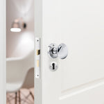 Victorian Polished Chrome Mortice Door Knob Kit - 80mm Sashlock - tradefit - 5