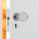 Glass and Polished Chrome Mortice Door Knob Kit - 80mm Sashlock - tradefit - 6