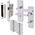 Sassari Polished Chrome Lever Door Handle Pack - 64mm Bathroom Lock