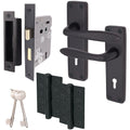 Sassari Matt Black Lever Door Handle Pack - 64mm Sashlock
