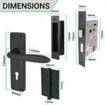 Sassari Matt Black Lever Door Handle Pack - 64mm Sashlock - tradefit - 3