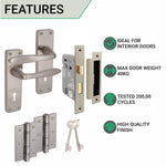 Sassari Satin Nickel Lever Door Handle Pack - Sashlock - tradefit - 2