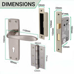 Sassari Satin Nickel Lever Door Handle Pack - Sashlock - tradefit - 3