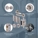 Sassari Satin Nickel Lever on Rose Door Handle Pack - 64mm Bathroom Lock - tradefit - 5