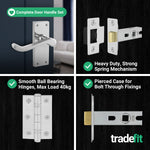 Victorian Scroll Polished Chrome Lever Door Handle Pack - 76mm Latch - tradefit - 5