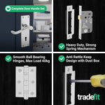 Victorian Scroll Polished Chrome Lever Door Handle Pack - 64mm Sashlock - tradefit - 5