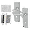Victorian Scroll Satin Chrome Lever Door Handle Pack - 64mm Sashlock