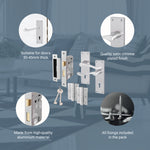 Victorian Scroll Satin Chrome Lever Door Handle Pack - 80mm Sashlock - tradefit - 3