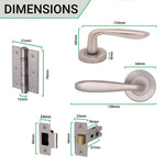 Sassari Satin Nickel Lever on Rose Door Handle Pack - 76mm Latch - tradefit - 4