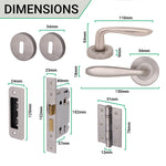 Sassari Satin Nickel Lever on Rose Door Handle Pack - 80mm Sashlock - tradefit - 4