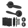 Sassari Matt Black Lever on Rose Door Handle Pack - 64mm Sashlock