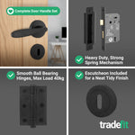 Sassari Matt Black Lever on Rose Door Handle Pack - 80mm Sashlock - tradefit - 5