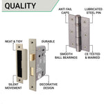 Satin Lever on Backplate Lock Kit / Pack Zeno Design - 66mm Lock - 76mm Hinges - Satin Chrome - tradefit - 4