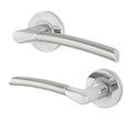 Bosa Duo Style Polished Chrome/Satin Nickel Lever on Rose Door Handles
