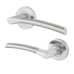 Bosa Duo Style Polished Chrome/Satin Nickel Lever on Rose Door Handles - tradefit - 1