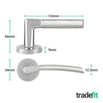 Bosa Duo Style Polished Chrome/Satin Nickel Lever on Rose Door Handle Pack - 80mm Latch - tradefit - 2