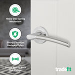 Bosa Duo Style Polished Chrome/Satin Nickel Lever on Rose Door Handle Pack - 80mm Latch - tradefit - 4