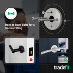 Bosa Duo Style Polished Chrome/Satin Nickel Lever on Rose Door Handle Pack - 64mm Sashlock - tradefit - 7