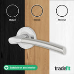 Bosa Duo Style Polished Chrome / Satin Nickel Lever on Rose Door Handle Kit - 80mm Euro Sashlock and Thumbturn Cylinder - Master Keyed - tradefit - 8