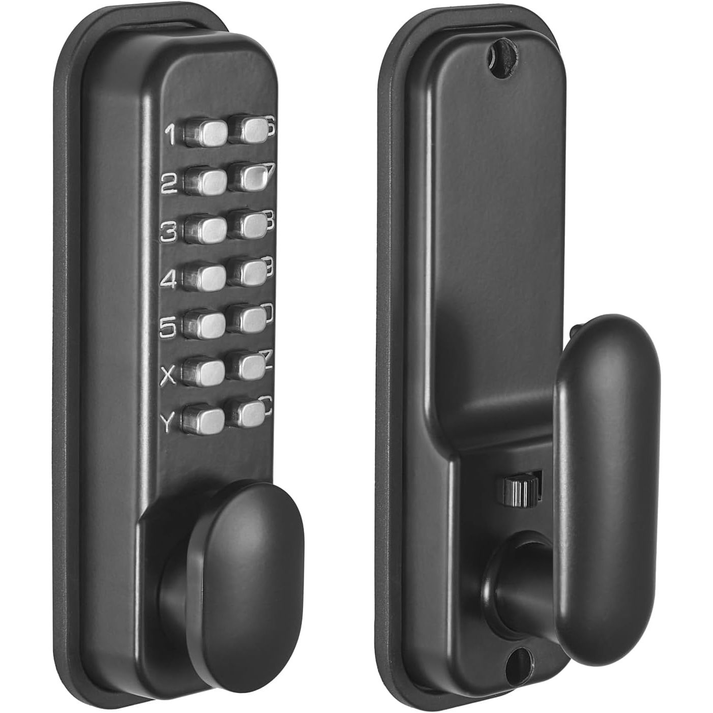 Push Button Mechanical Digital Code Lock - Fire Rated - Matt Black