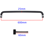 Pull Handle - Bolt Fixed - 600x25mm - Black - tradefit - 2