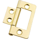 Steel Flush Cabinet Hinges - 40mm - Brass Plated - Pair - EXCLUDING Screws - tradefit - 2