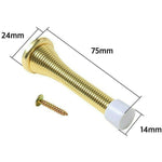 Spring Wall Mounted Door Stop - 75mm - Brass Plated - tradefit - 2