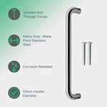 Bolt Fix Pull Handle - 300mm x 19mm - Polished Stainless Steel - tradefit - 2