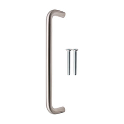 Light Duty Bolt Fix Pull Handle - 300mm x 19mm - Satin Stainless Steel - tradefit
