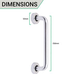 Concealed Fixed Pull Handle - 225 x 19mm - Satin Aluminium - tradefit - 2