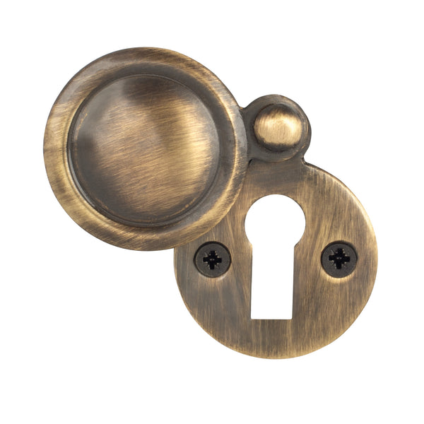 Victorian Keyhole Covered Escutcheon for Front Doors - 34mm - Antique Brass - tradefit - Featured Image