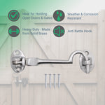 Heavy Duty Silent Cabin Hook And Eye - 152mm - Satin Chrome - tradefit - 2