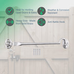 Heavy Duty Silent Cabin Hook And Eye - 250mm - Satin Chrome - tradefit - 2