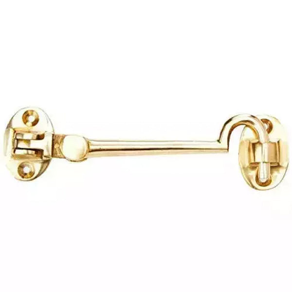 Heavy Duty Silent Cabin Hook And Eye - 300mm - Polished Brass - tradefit - Featured Image