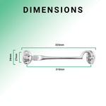 Heavy Duty Silent Cabin Hook And Eye - 300mm - Satin Chrome - tradefit - 4