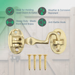 Heavy Duty Silent Cabin Hook And Eye - 50mm - Polished Brass - tradefit - 2