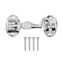Heavy Duty Silent Cabin Hook And Eye - 50mm - Polished Chrome - tradefit